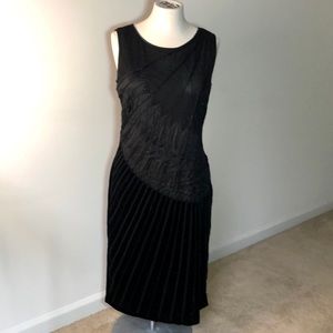 Giorgio Armani STUNNING Velvet Black Beaded Sleeveless Evening/Cocktail Dress